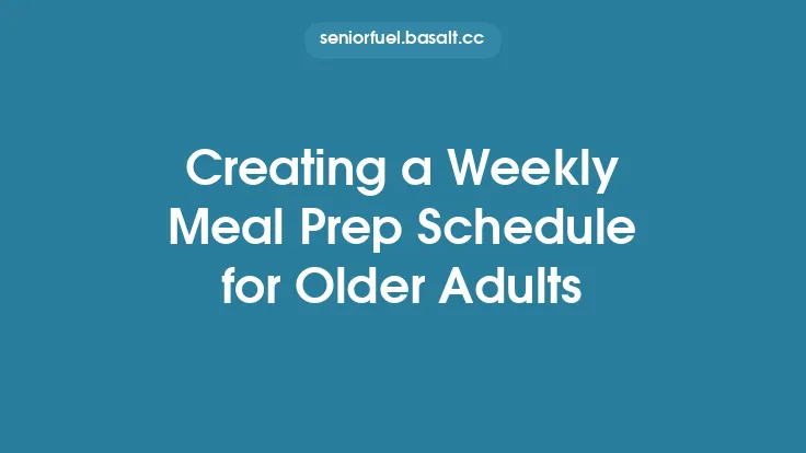 Creating a Weekly Meal Prep Schedule for Older Adults Thumbnail