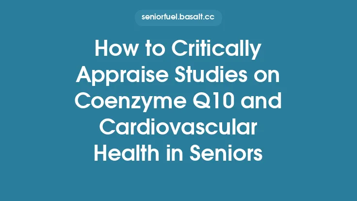 How to Critically Appraise Studies on Coenzyme Q10 and Cardiovascular Health in Seniors Thumbnail