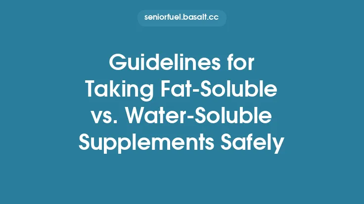 Guidelines for Taking Fat‑Soluble vs. Water‑Soluble Supplements Safely Thumbnail