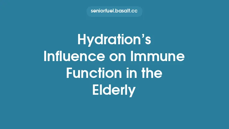 Hydration’s Influence on Immune Function in the Elderly Thumbnail