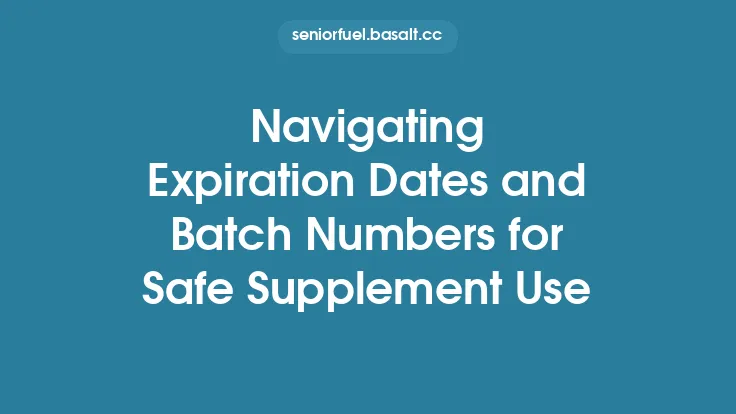 Navigating Expiration Dates and Batch Numbers for Safe Supplement Use Thumbnail