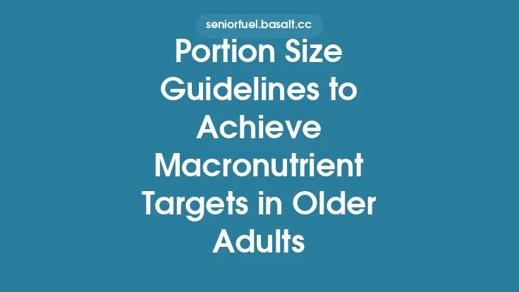 Portion Size Guidelines to Achieve Macronutrient Targets in Older Adults Thumbnail