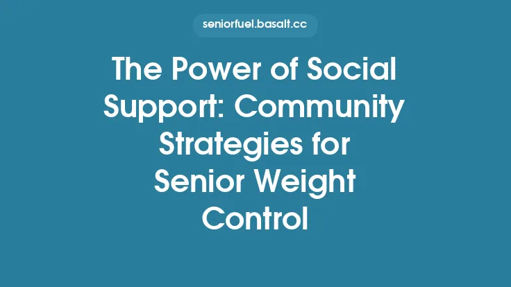 The Power of Social Support: Community Strategies for Senior Weight Control Thumbnail