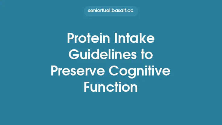 Protein Intake Guidelines to Preserve Cognitive Function Thumbnail