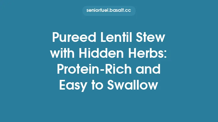 Pureed Lentil Stew with Hidden Herbs: Protein‑Rich and Easy to Swallow Thumbnail