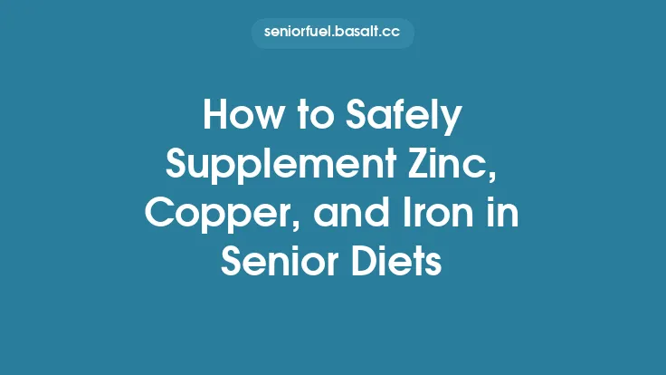 How to Safely Supplement Zinc, Copper, and Iron in Senior Diets Thumbnail