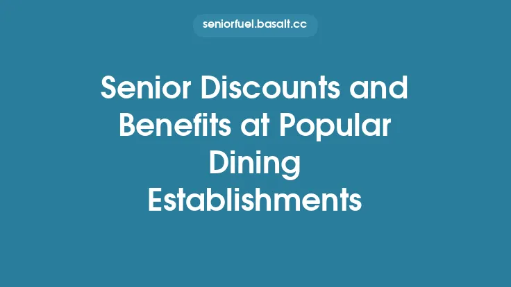 Senior Discounts and Benefits at Popular Dining Establishments Thumbnail