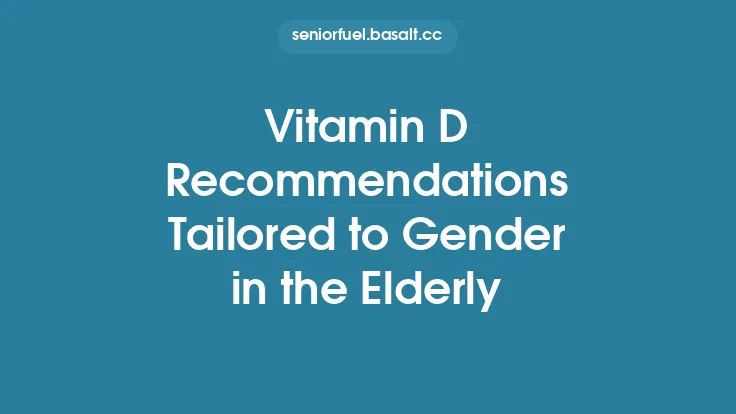 Vitamin D Recommendations Tailored to Gender in the Elderly Thumbnail