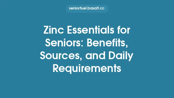 Zinc Essentials for Seniors: Benefits, Sources, and Daily Requirements Thumbnail